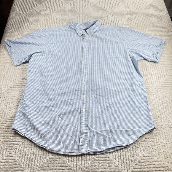 Ralph Lauren Other - Ralph Lauren Button Down Mens 2XLT Seersucker Short Sleeve Resort Cruise Preppy